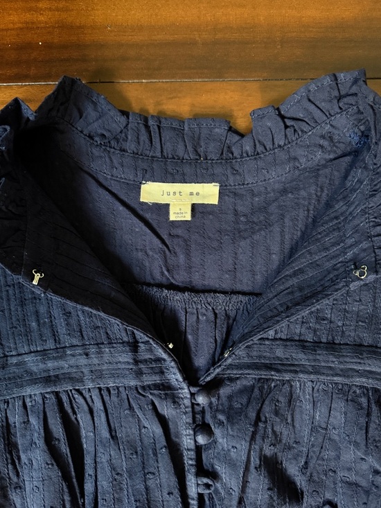 WOMEN’S LONG SLEEVE BUTTON UP ELASTIC WAIST FRONT POCKETS TIERED MIDI DRESS - Picture 14 of 16